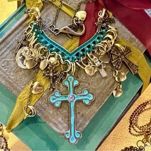 Cross statement necklace. Boho spiritual necklace. Beautiful and full of grace.